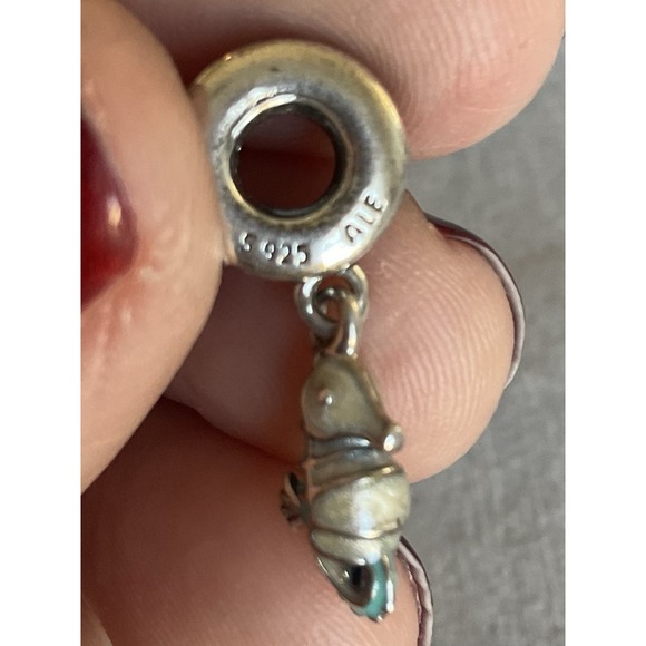 Pandora ALE 925 Sterling Silver Tropical Seahorse Enamel Dangle Charm - Picture 4 of 8
